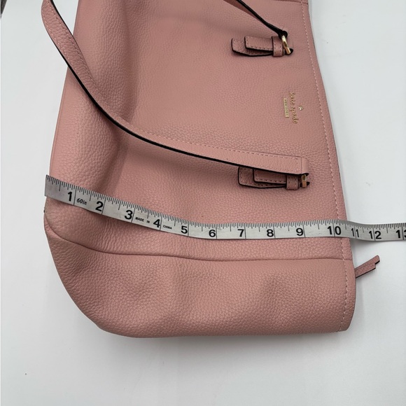 Kate Spade New York Pebbled Leather Tote Bag Blush Pink Shoulder Purse - Picture 8 of 11